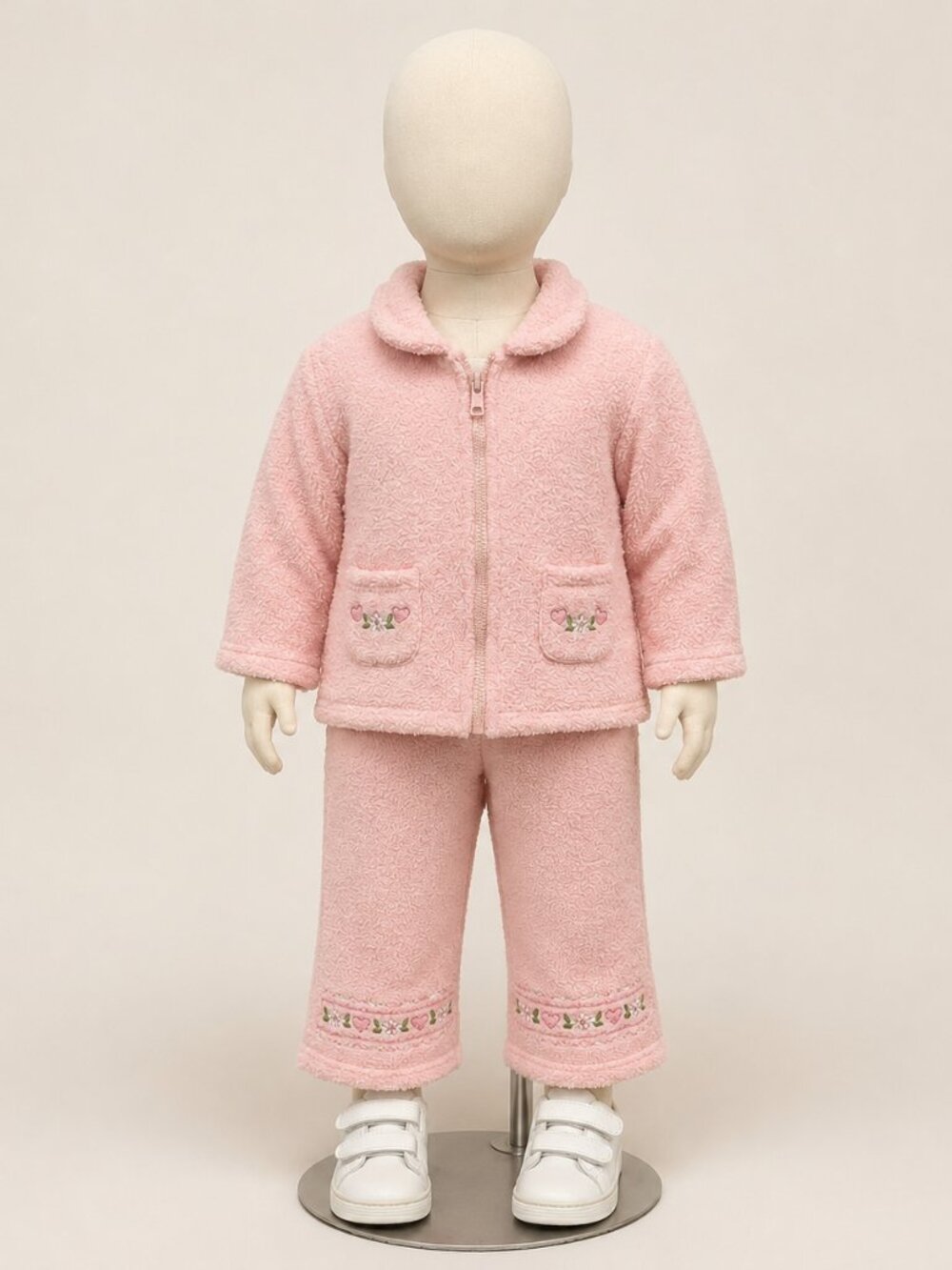 Vintage Y2K Okie Dokie hearts and flowers Size 24M fleece top & pants set